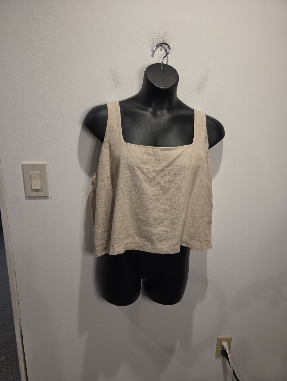 Old Navy Size XXL Linen Blend Oatmeal Color Tank Top